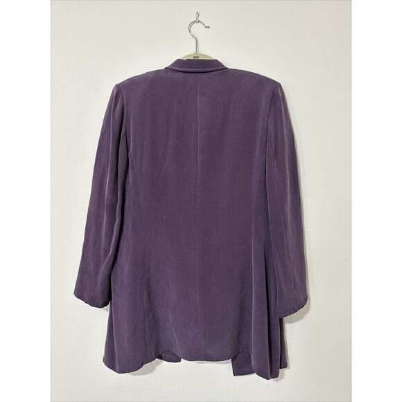 2 Piece Travis Ayers Purple Dressbarn 100% Silk Suit Size 10 Top and Blazer A43 - Picture 2 of 2